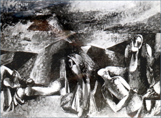 Deportation On the Road to Der-Zor. Βy Mina Avetissian. Courtesy National Gallery of Armenia